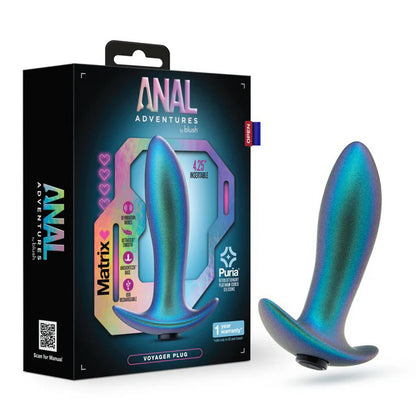 Blush Anal Adventures Matrix Voyager Plug – 10 Vibrating Functions – Teal