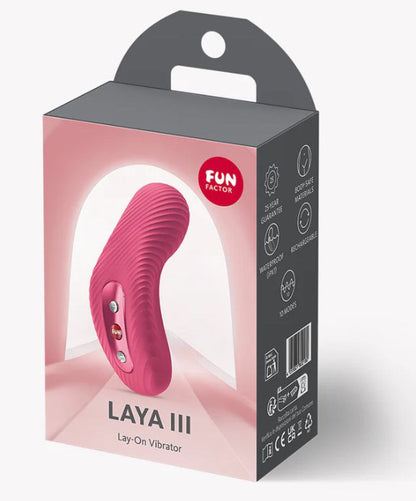 Fun Factory Laya III Lay-On Vibrator - Magenta - Ergonomic Clitoral Stimulation Device