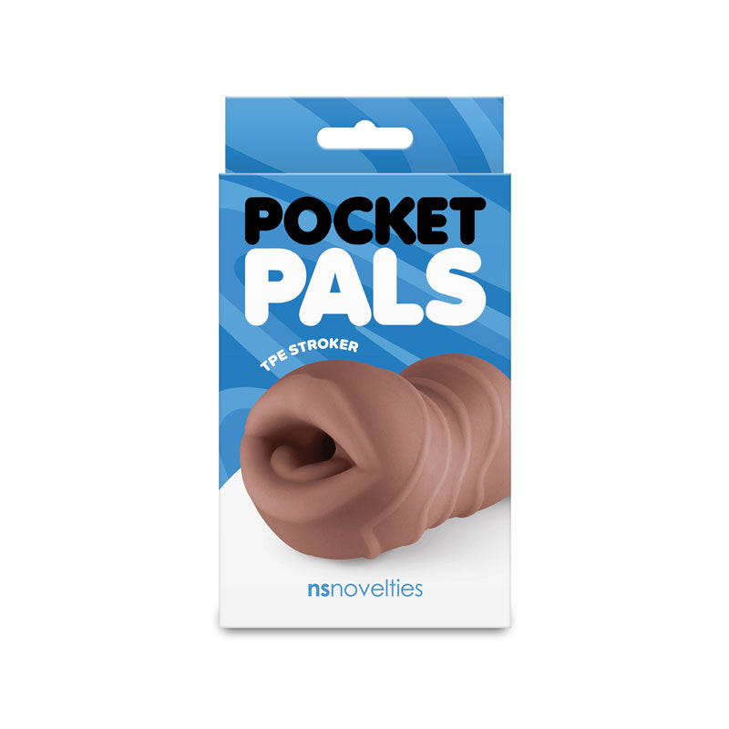 NS Novelties Pocket Pals Mouth Stroker - Realistic - Brown