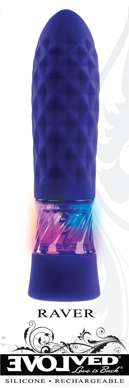 Evolved Novelties Raver Purple Light-Up Vibrating Bullet – 8-Speed Waterproof