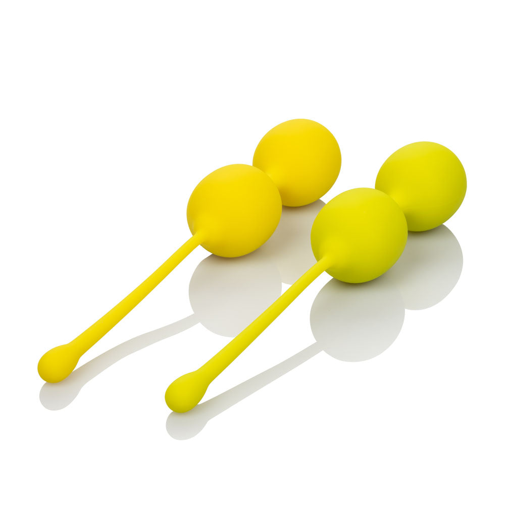 CalExotics Lemon Kegel Training Set – Yellow – 2-Piece with Dual Weights