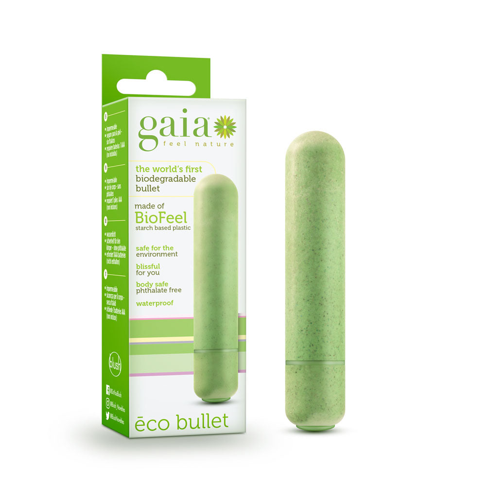 Gaia Eco Bullet Vibrator – Green – Biodegradable and Waterproof