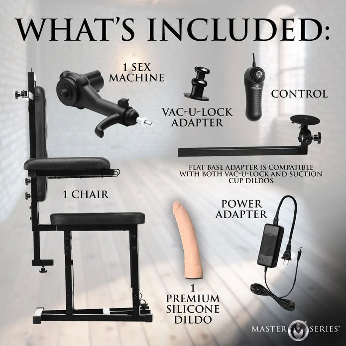 XR Brands Enforcer Chair with Motorized Sex Machine – Black