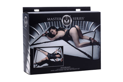 XR Brands Interlace Over and Under the Bed Restraint Set – Black