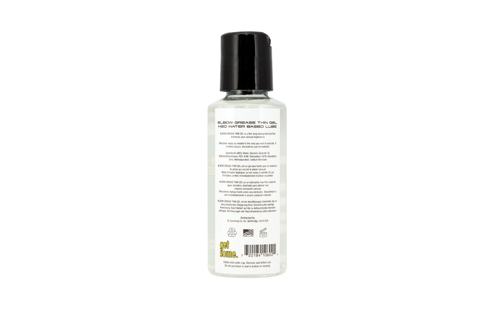 Elbow Grease H2O Thin Gel - Water-Based Lubricant - 2.4 Oz