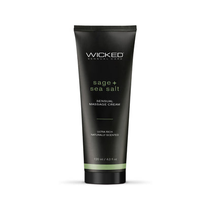 Wicked Sensual Care Sage and Sea Salt Scented Massage Cream - 4 Oz