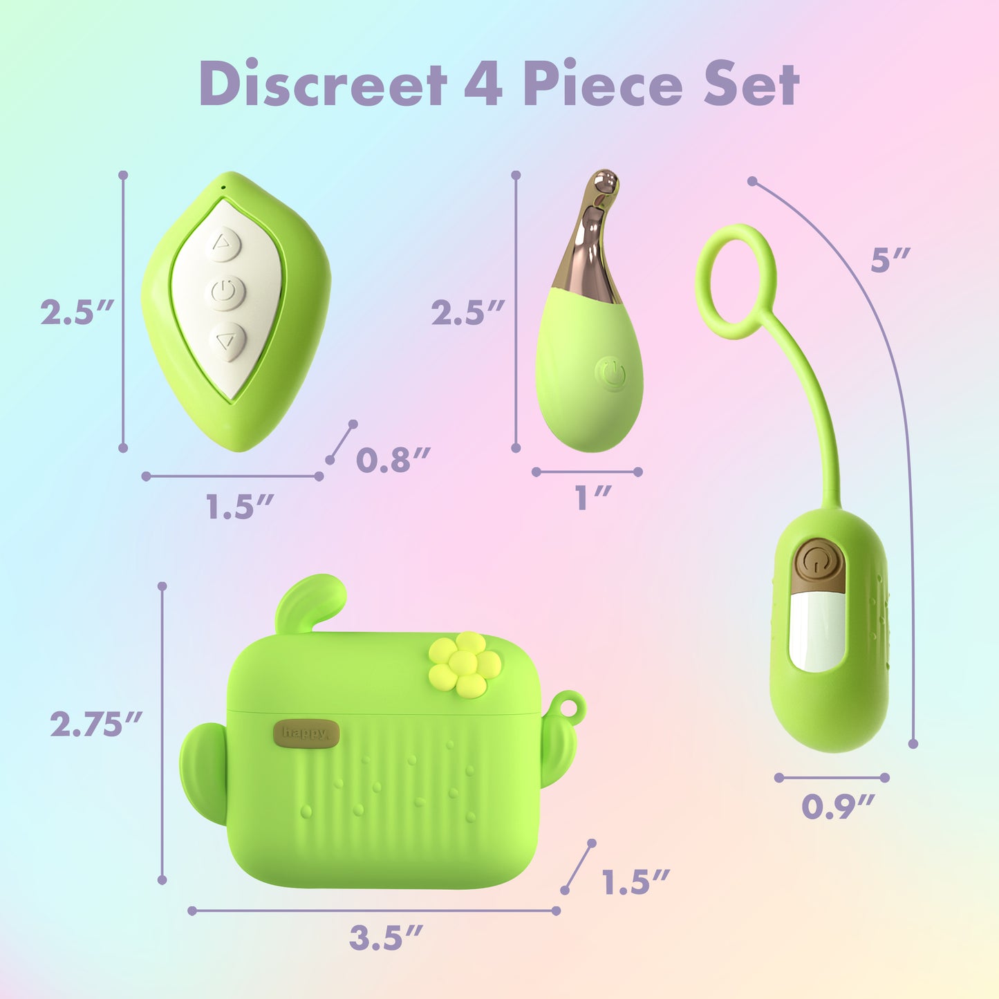Blush Blooming Bliss Mini Vibes Set - Green - 2 Vibrators with Travel Case
