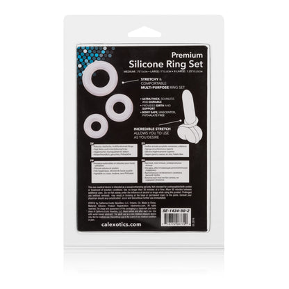 CalExotics Premium Silicone Ring Set – Clear – Ultra-Stretchy and Durable