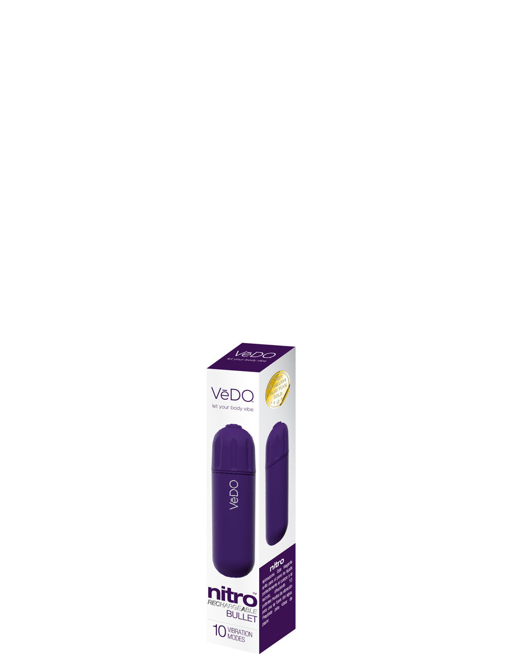 VeDO Nitro Rechargeable Bullet - Waterproof Vibrating Toy - Purple