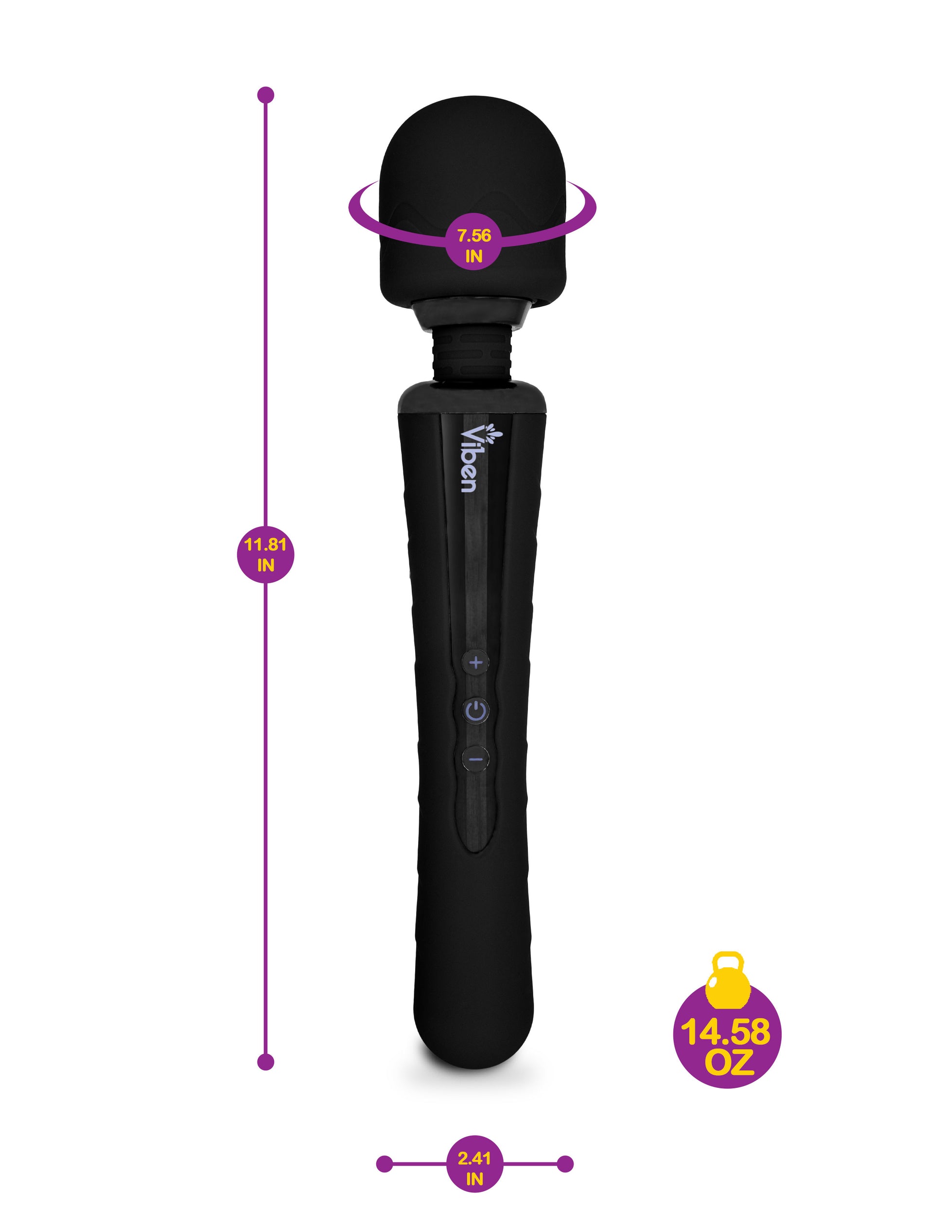 Viben Obsession Wand Massager – Black – Powerful Multi-Function Massager