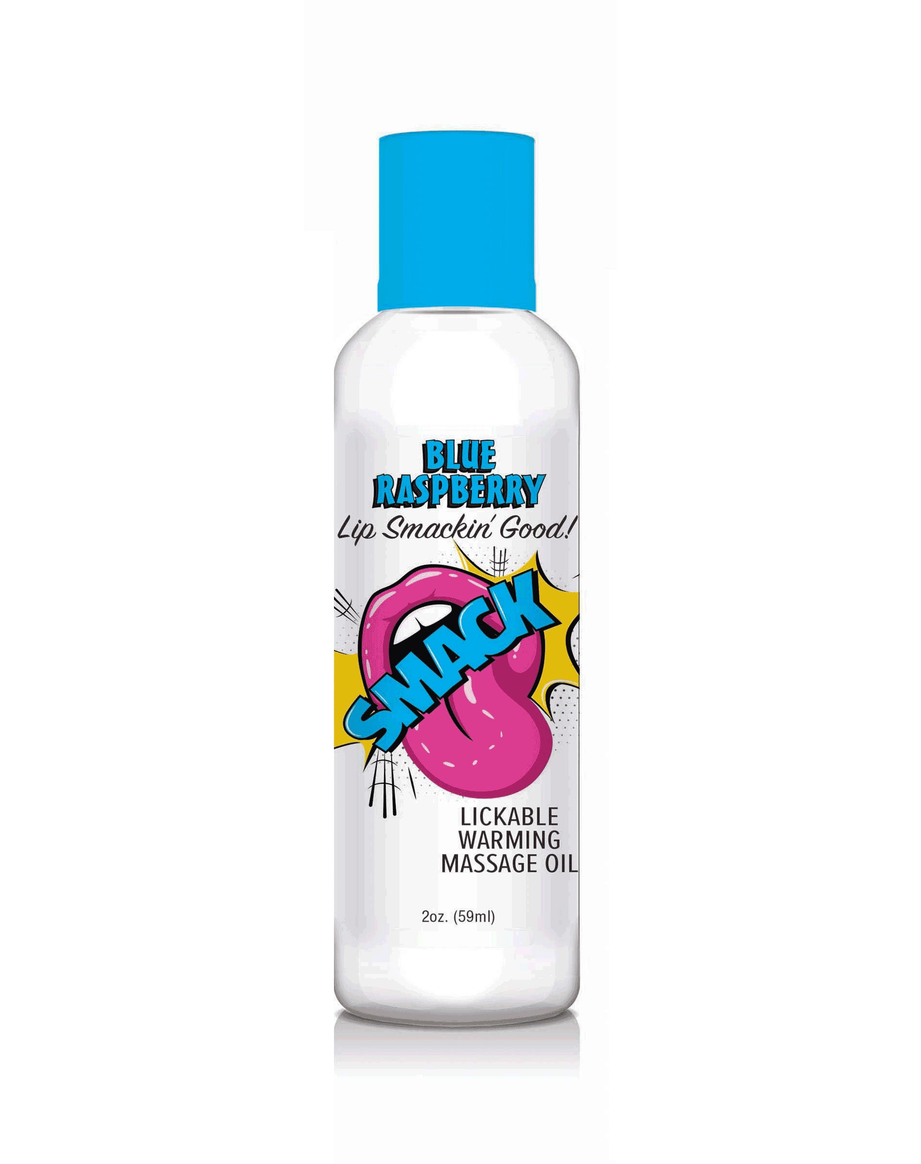Smack Warming and Lickable Massage Oil - Blue Raspberry - 2 Oz