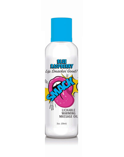 Smack Warming and Lickable Massage Oil - Blue Raspberry - 2 Oz