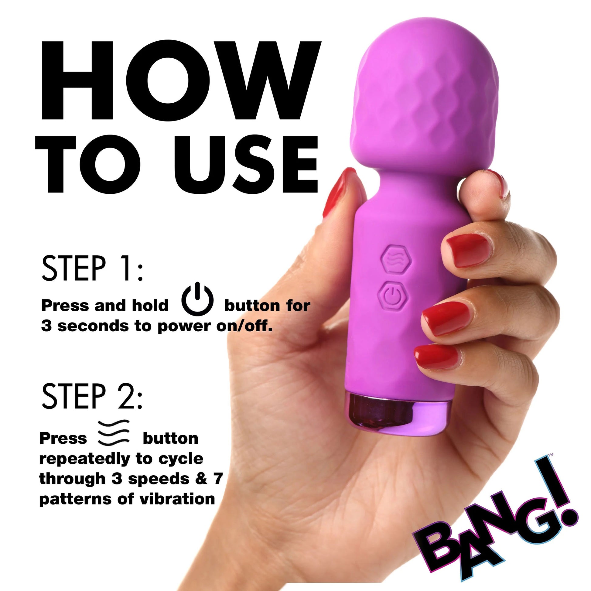 XR Brands 10x Mini Silicone Wand – Purple – Multi-Speed, Waterproof