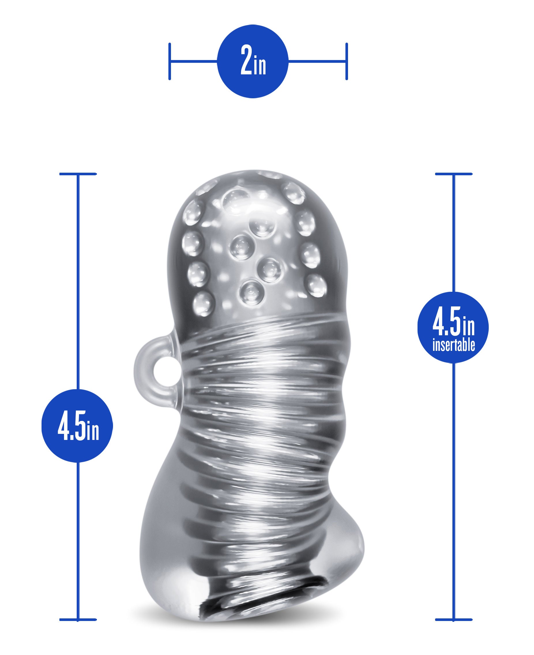 Rize Squeezy – Clear Male Stroker with Multi-Textured Chambers
