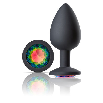 Cloud 9 Gems Jeweled Silicone Anal Plug – Large, Tapered Tip, Black