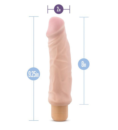Blush X5 Plus Hard On Vibrating Dildo - Realistic Beige, 9 Inch