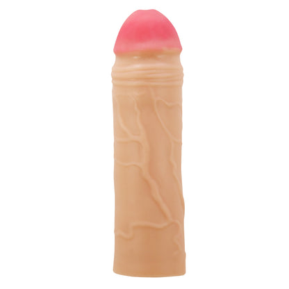 Pretty Love Chane Extended Penis Sleeve - Realistic Waterproof 2-Inch Extension - Beige