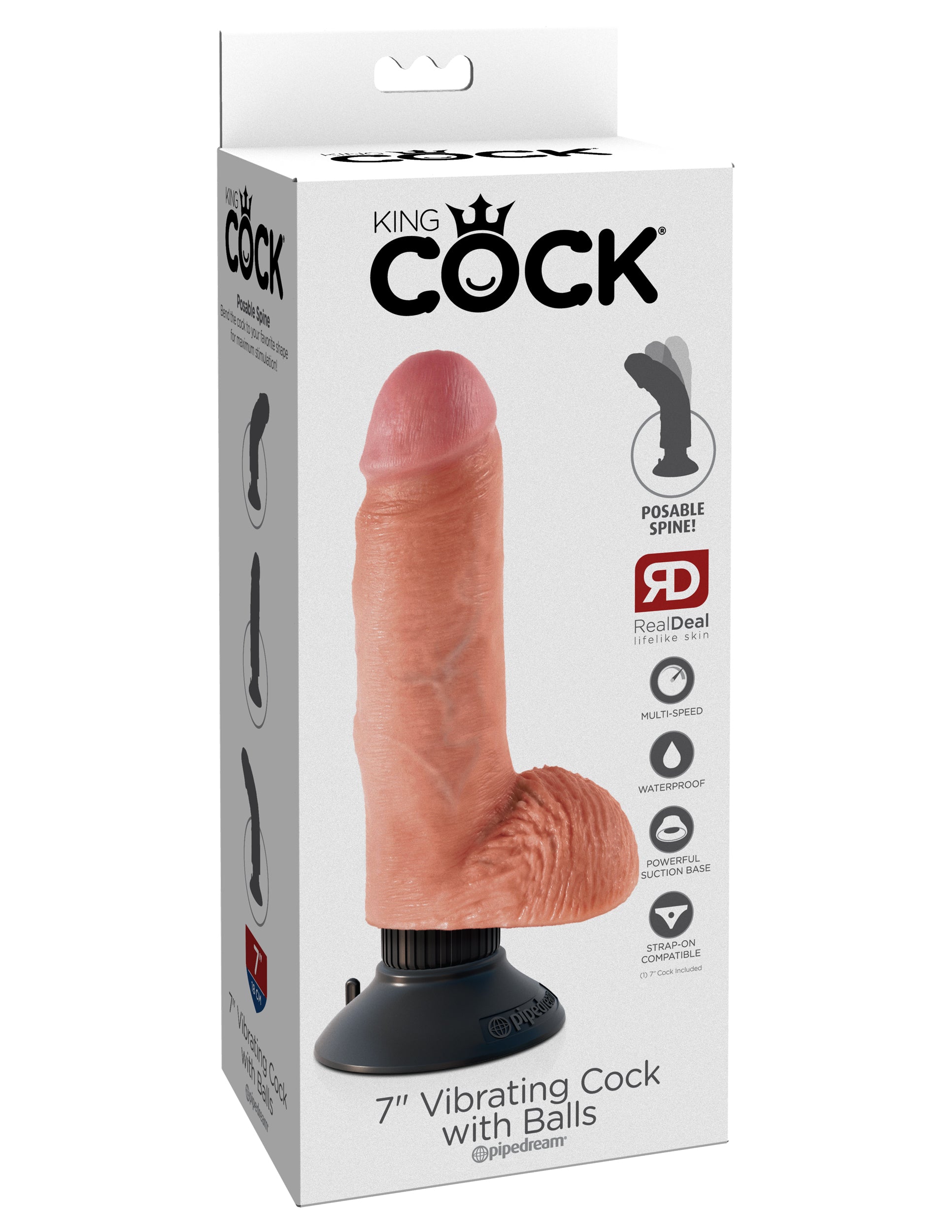 King Cock 7-Inch Vibrating Cock with Balls – Flesh