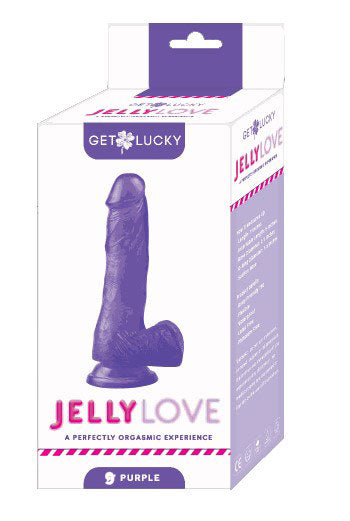 Jelly Love 9" Dildo - Realistic Curved Design with Suction Base - Purple