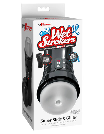 Pipedream Wet Strokers Super Slide and Glide - Self-Lubricating Stroker - Clear