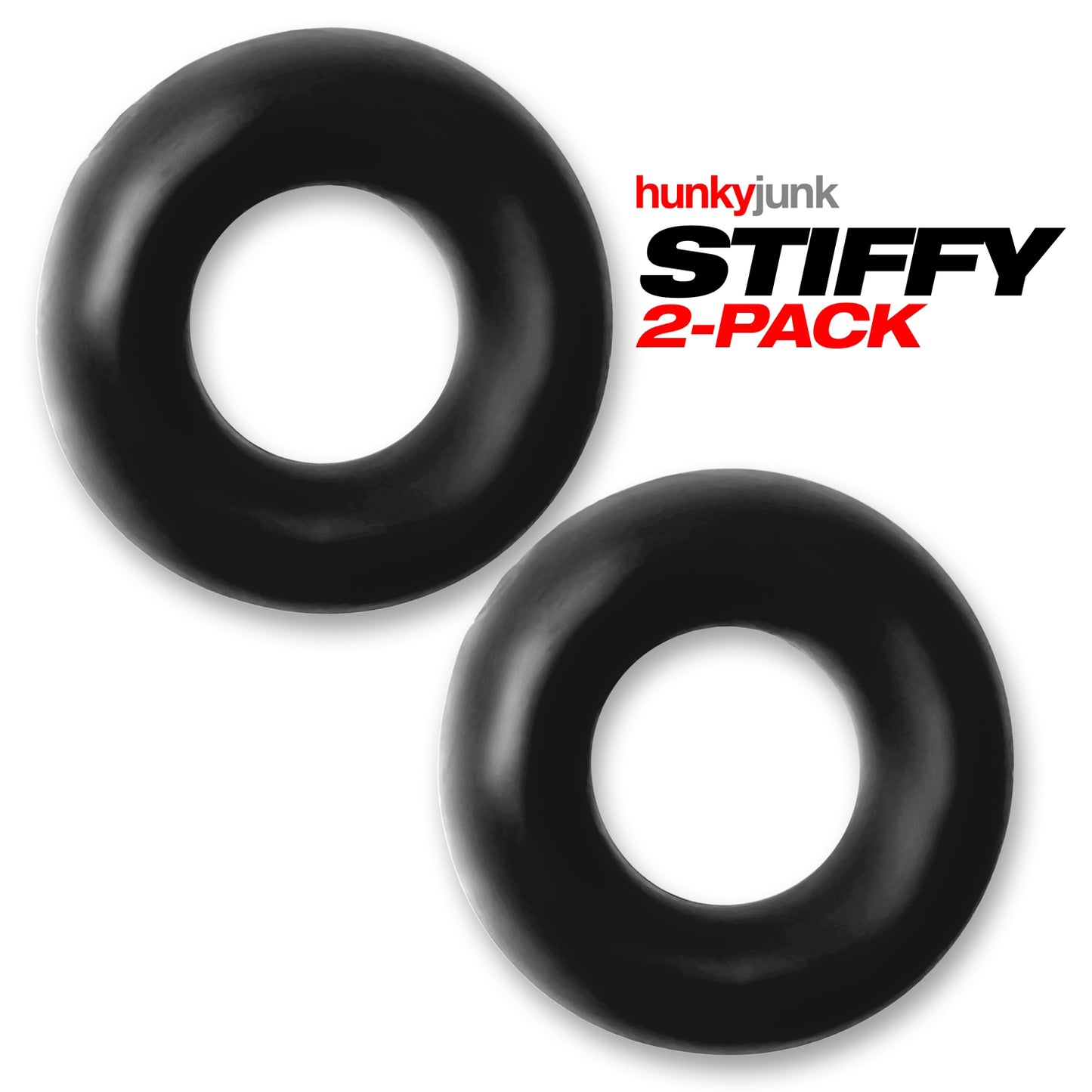 Hunkyjunk Stiffy 2-Pack Bulge Rings - Black - Phthalate Free