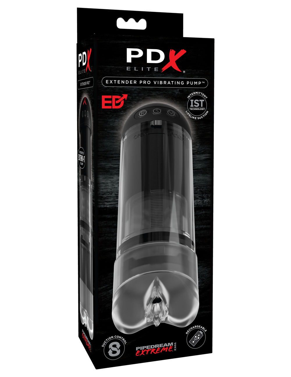 Pipedream Extender Pro Vibrating Penis Pump with Multi-Speed Suction – Black