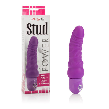 CalExotics Power Stud Curvy Dong - Multi-Speed Waterproof Vibrator - Purple