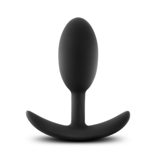 Anal Adventures Platinum Silicone Vibra Slim Plug - Medium - Black