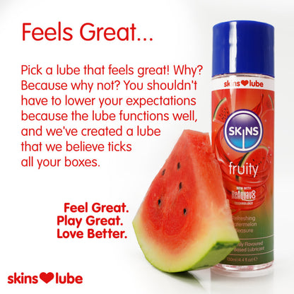 Skins Watermelon Water Based Lubricant 4.4 Fl Oz - Sugar Free, Condom Compatible