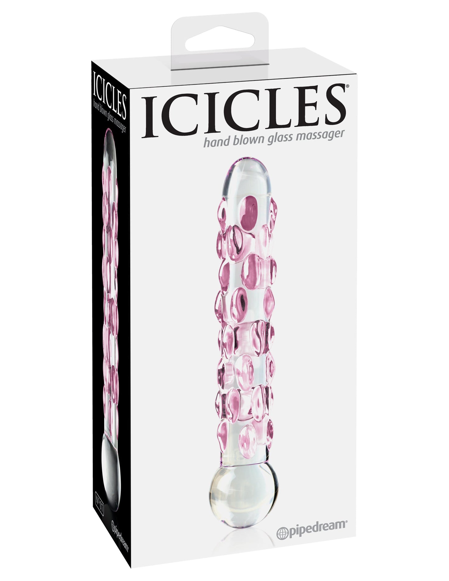 Pipedream Icicles No. 7 Glass Massager – Clear/Pink