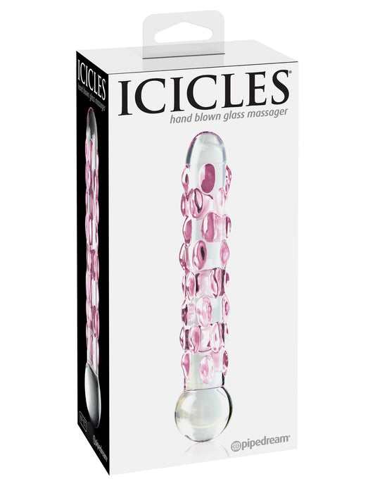 Pipedream Icicles No. 7 Glass Massager – Clear/Pink