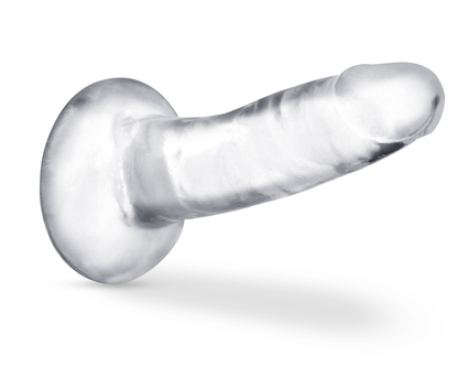 B Yours Plus Hard N Happy Dildo - Clear - Soft Feel with Suction Cup Base