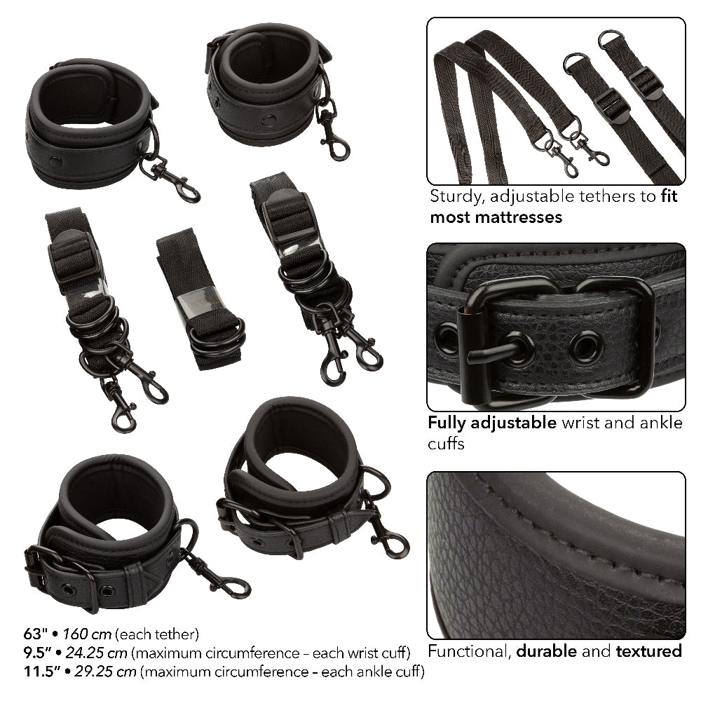 CalExotics Nocturnal Collection Bed Restraints Set – Black
