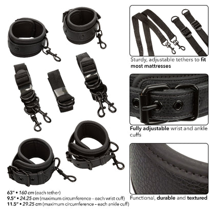 CalExotics Nocturnal Collection Bed Restraints Set – Black