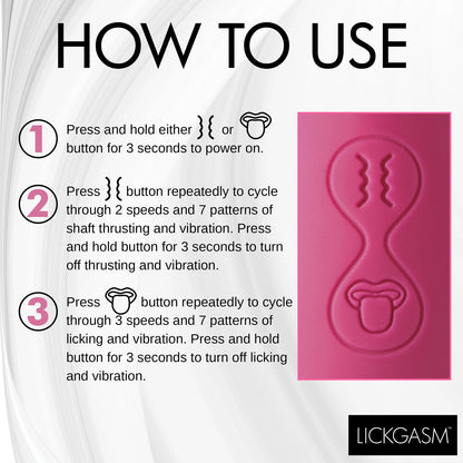 Tease and Please Thrusting and Licking Vibrator – Fuchsia