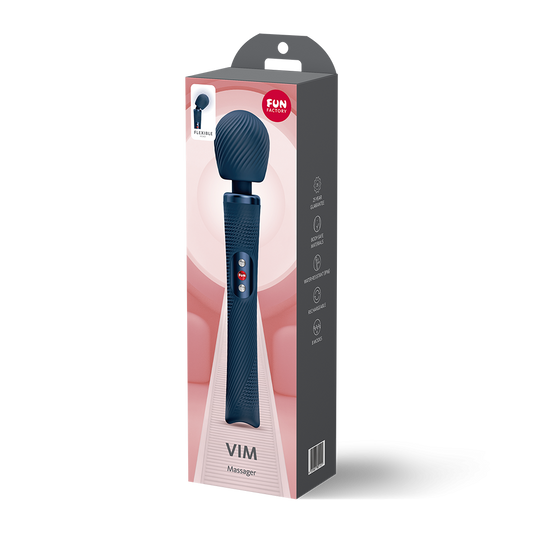 Fun Factory Vim Massager - Rechargeable Vibrating Massager - Night Blue