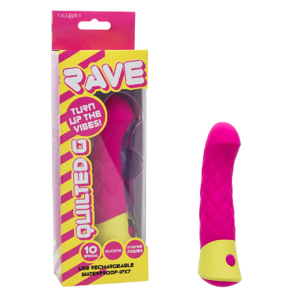 CalExotics Rave Quilted G Massager – Pink – 10-Speed, Waterproof