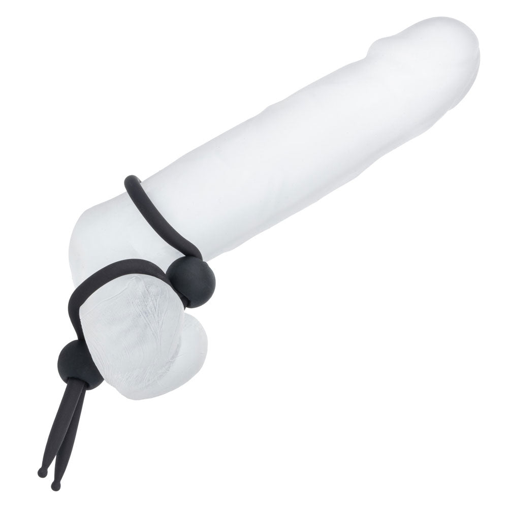 CalExotics Alpha Liquid Silicone Dual Lasso - Adjustable Waterproof Enhancer - Black