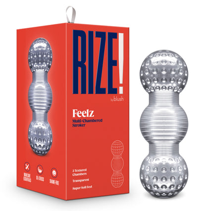 Rize Feelz Clear Male Stroker with Textured Chambers