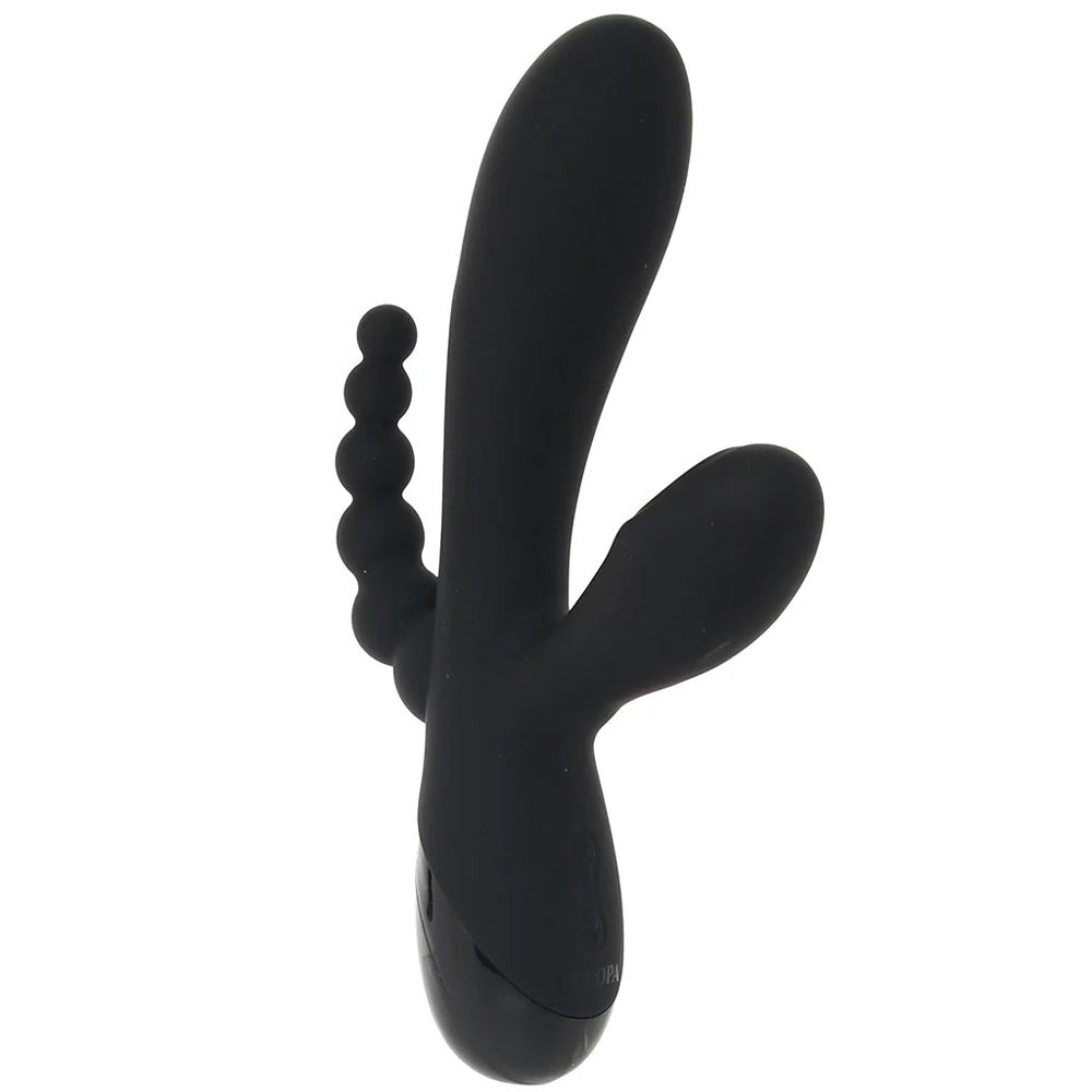 Evolved Novelties Triple Aces Vibrator with Tapping Stimulator and Anal Beads – Black
