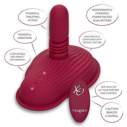 CalExotics Dual Rider Remote Control Massager – Red – Thrusting and Vibrating
