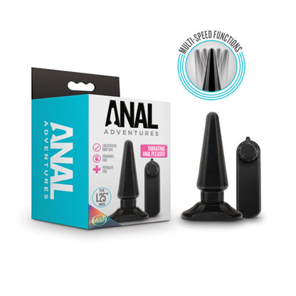 Anal Adventures Vibrating Anal Pleaser - Multi-Speed - Black