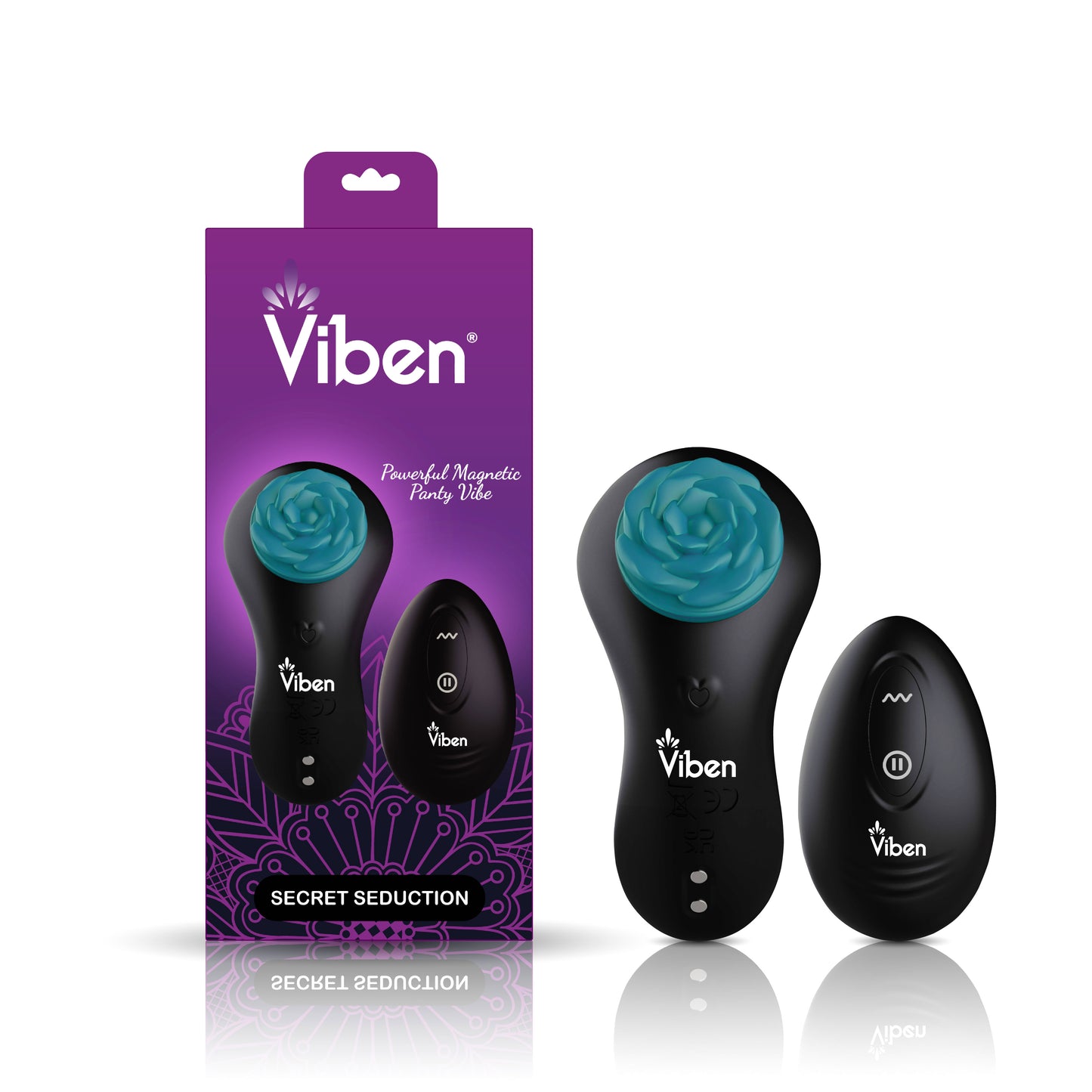 Viben Secret Seduction Remote Panty Vibe – Black with Ocean Magnetic Flower