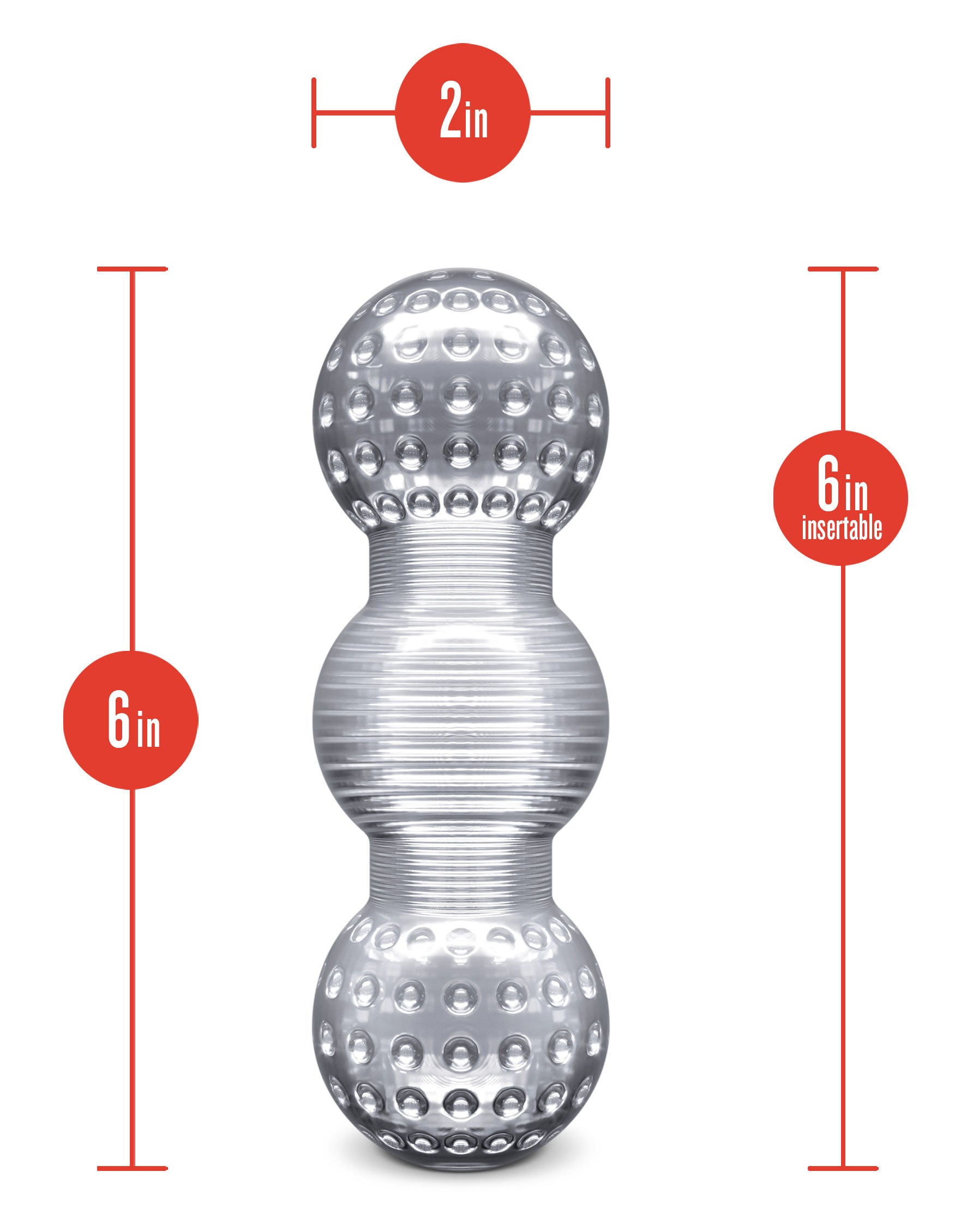 Rize Feelz Clear Male Stroker with Textured Chambers