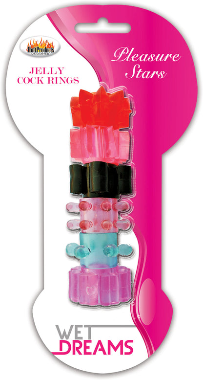 Pleasure Stars Jelly Cock Rings – Multi-Color Silicone Cock Rings