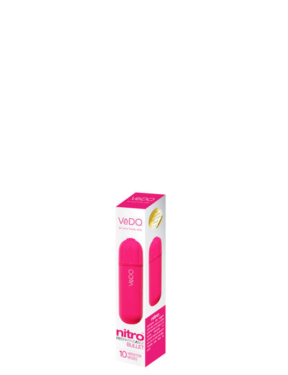 VeDO Nitro Rechargeable Bullet - Pink - Waterproof with 10 Vibration Modes