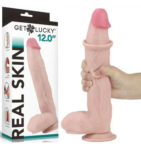 Real Skin 12 Dual Layer Dildo - Realistic Beige