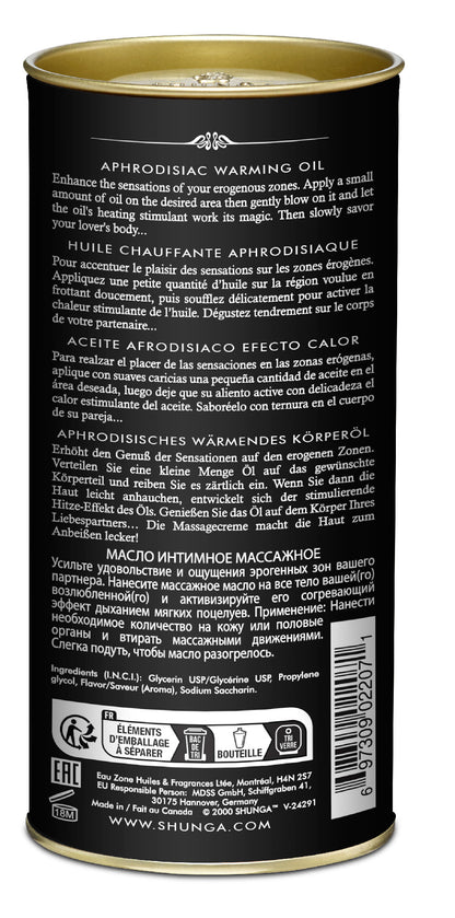 Shunga Aphrodisiac Warming Oil - Vanilla Flavor - 3.5 Fl. Oz.