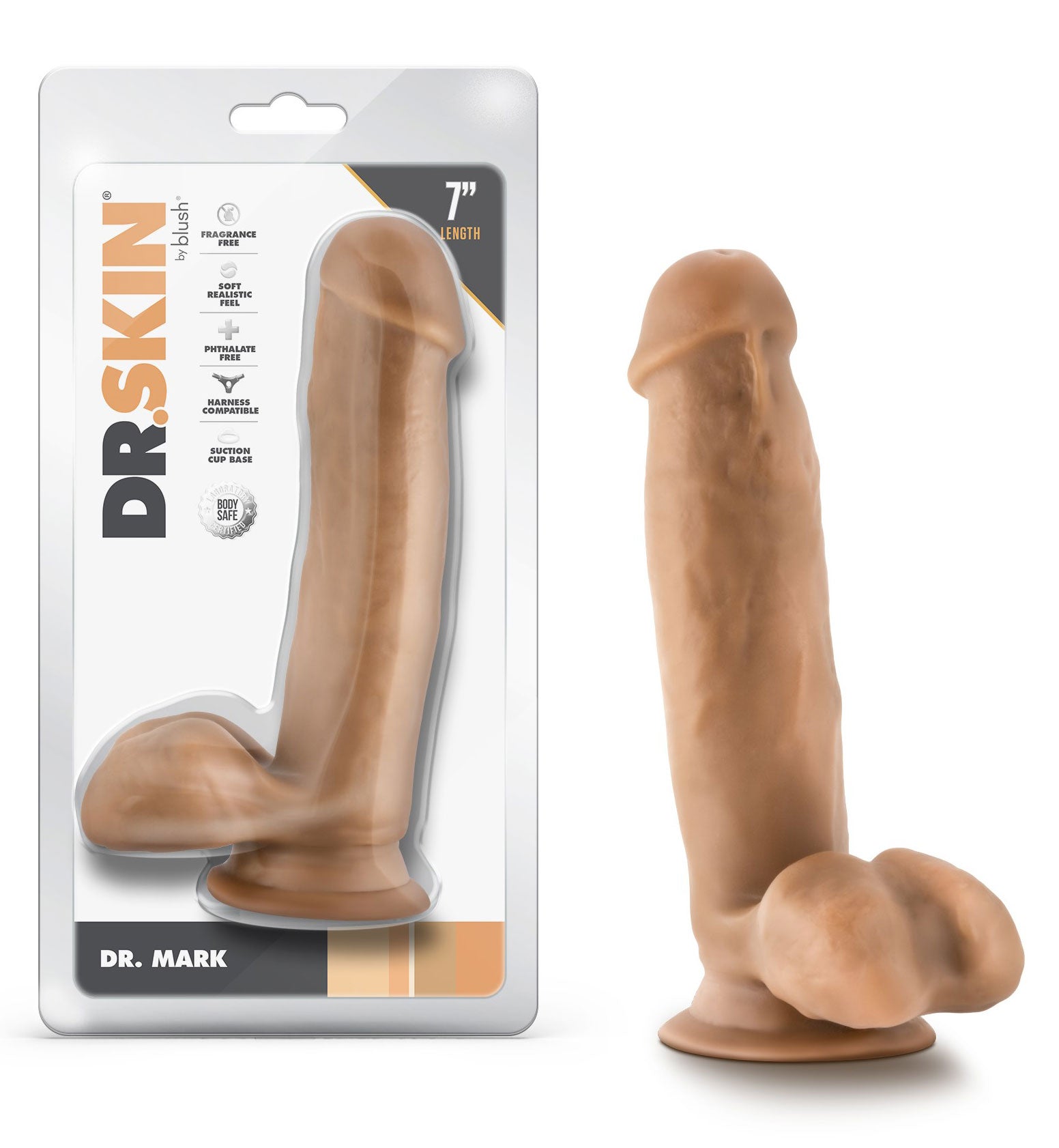 Dr. Skin Dr. Mark 7 Inch Dildo with Balls - Tan