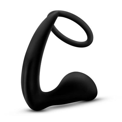 Anal Adventures Platinum Cock Ring Plug – Black
